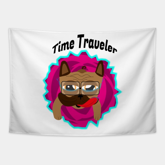 Time traveler pug Tapestry by NekroSketcher