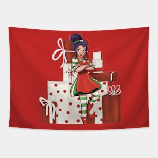 Moody Christmas Elf Tapestry