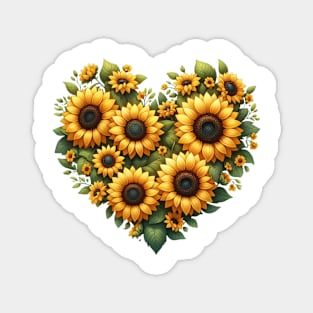 Heart Shaped Flowers Magnet