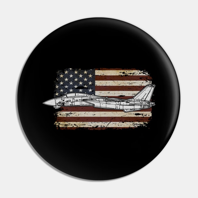 F-14 Tomcat Fighter jet Airplane Aircraft Plane American America Flag Pin by BeesTeez