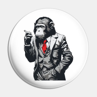 hipster monkey Pin