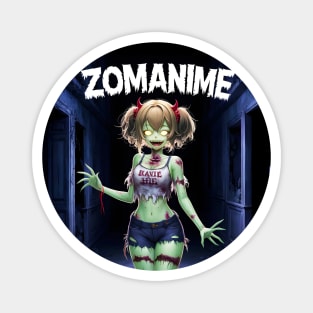 Zombie Anime girl, ZOMANIME cute monster kawaii anime tee Magnet