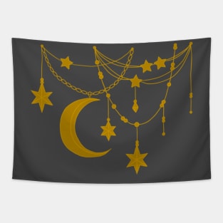 Moon and Stars Necklace Tapestry