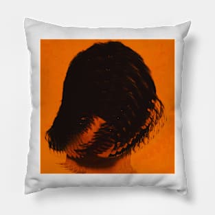 OVER IT Dark Glitch Art Portrait Pillow