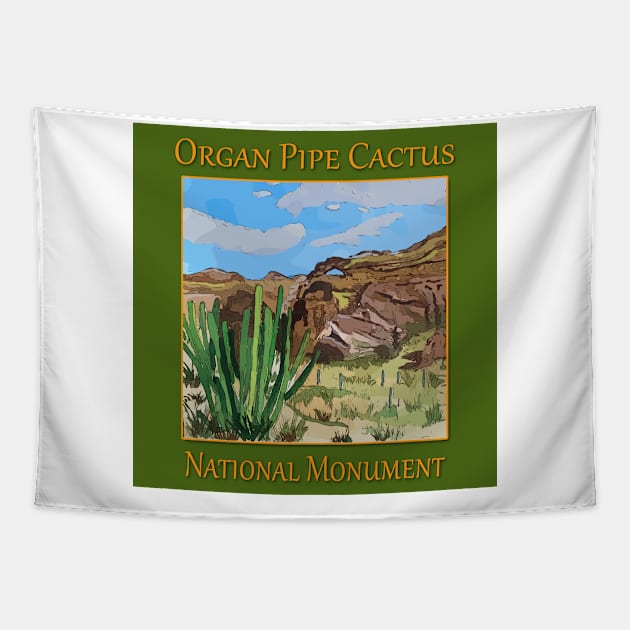 Organ Pipe Cactus National Monument in Arizona Tapestry by WelshDesigns