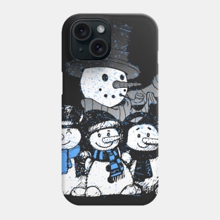 Happy Christmas - Happy Snowman Family Phone Case