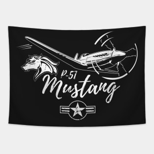 Retro P-51 Mustang WWII Warbird Fighter Airplane Aircraft Christmas Gift Tapestry