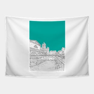 City Of Bath (Teal Version) Tapestry