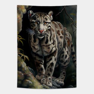 Clouded leopard Oil paint Tapestry