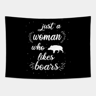 Women boar girl saying huntress Tapestry