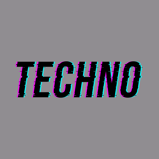 Techno - Retro Design - Synthwave look T-Shirt by SNZLER