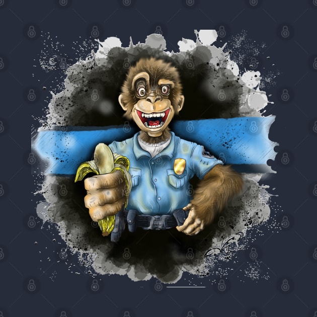 Monkey Cop by k33nArt