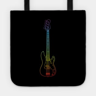 P-Style Bass Guitar Colorful Outline Tote