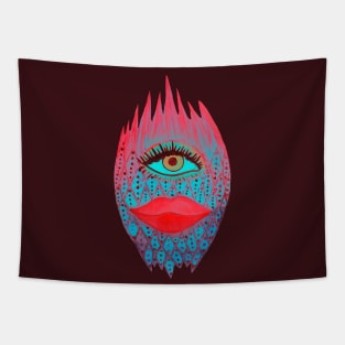 Dancing fire face Tapestry