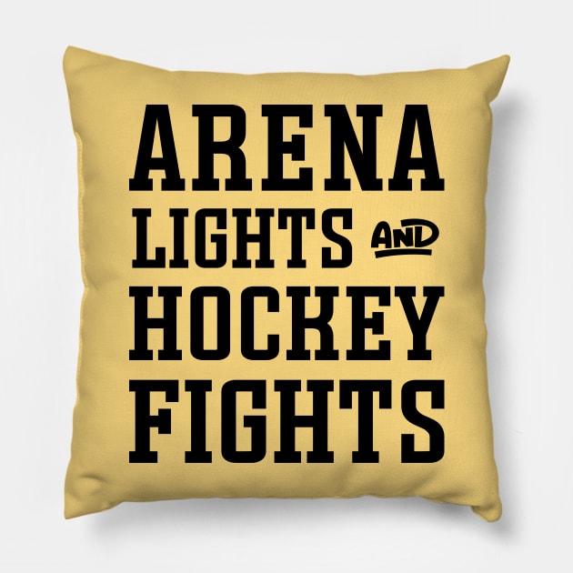 Arena Lights Hockey Fights Hockey Mom Cute Funny Pillow by GlimmerDesigns