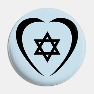 Jewish Heart Third Culture Series (Black) Pin