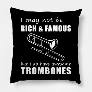 Trombone Enthusiast's Humorous Delight T-Shirt Pillow