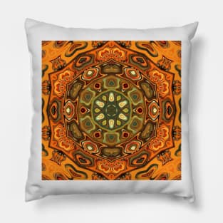 Kaleidoscope pattern orange Pillow