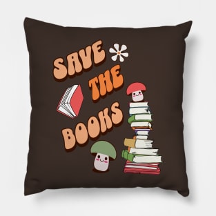 Book Lovers Save The Books Quote Pillow