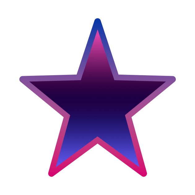 Bi+ Star (Omni Flag with upside-down Bi Flag outline) by opalaricious