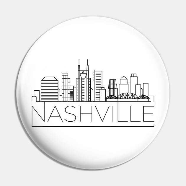 Nashville Minimal Skyline Pin by kursatunsal