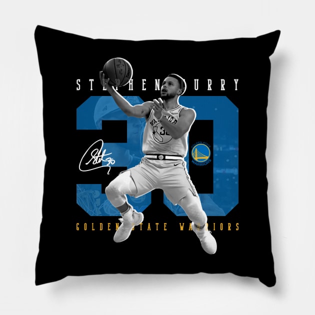 Steph Curry - Golden State Warriors Pillow by Diamond Creative