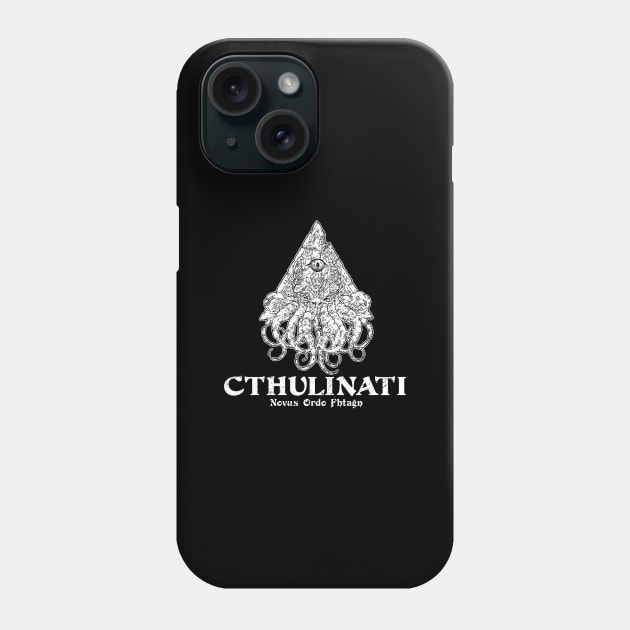 Cthulinati (Black Print) Phone Case by Miskatonic Designs