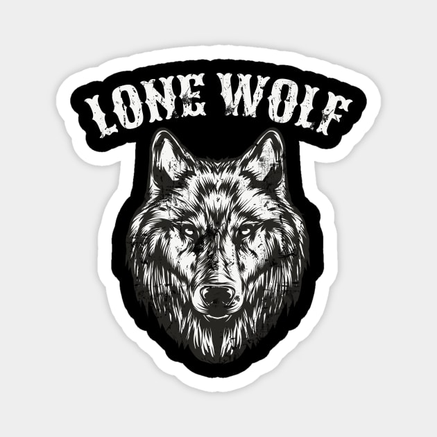 Lone Wolf Full Moon Biker Men Gift Magnet by Foxxy Merch