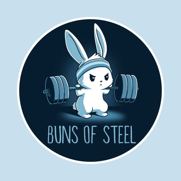 Buns Of Steel - Cute Funny Bunny Rabbit Gym Workout Lover by LazyMice