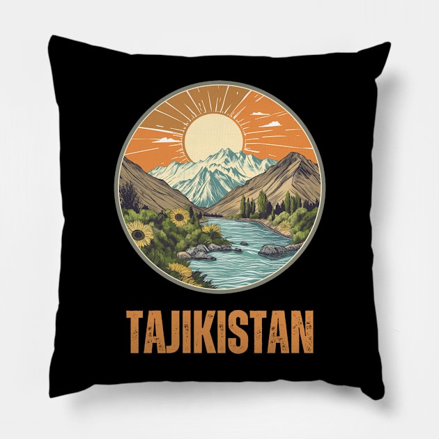 Tajikistan Pillow by Mary_Momerwids