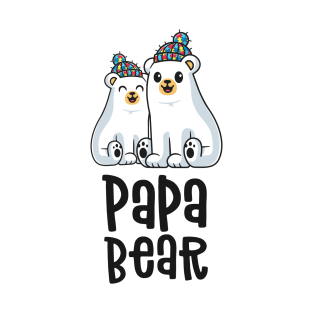 Papa Bear Matching Family Autism Awareness Gifts Dad T-Shirt