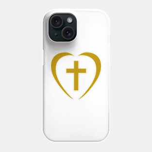 Cross Third Culture Series (Heart) (Gold) Phone Case