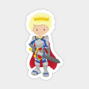 Prince, King, Knight, Sword, Crown, Blond Hair Magnet