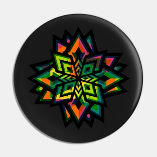 Electric funky floral pattern Pin