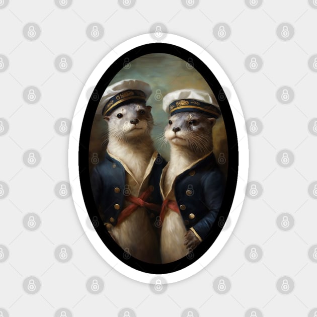 Otter Couple in Sailor Suits - LGBTQ+ Pride Magnet by YeCurisoityShoppe