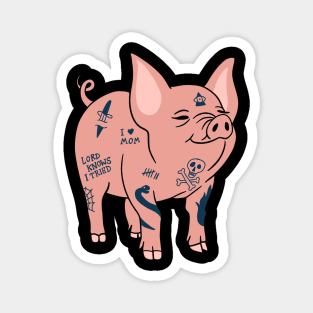 Tattooed Pig Magnet