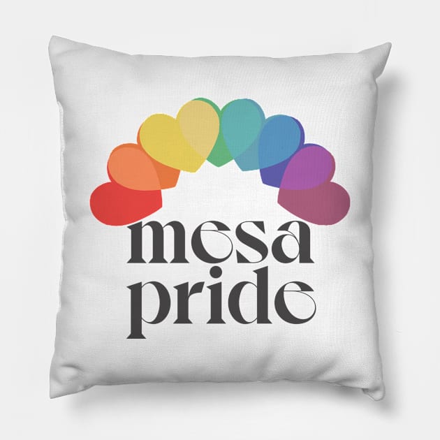 Mesa Pride //// Retro Typography Rainbow Design Pillow by DankFutura