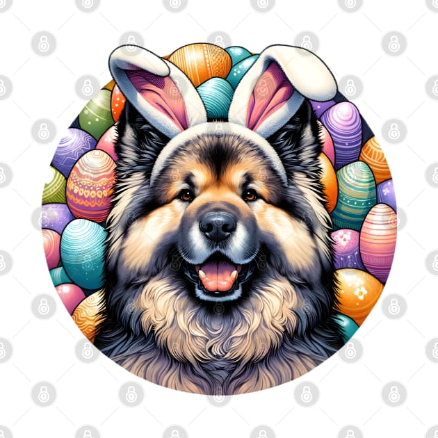 Eurasier Enjoys Easter Festivities with Bunny Ears by ArtRUs