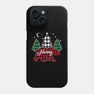 Nanny Bear Buffalo Red Plaid Matching Family Christmas Phone Case