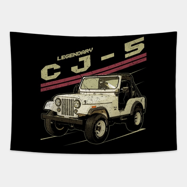 CJ-5 Jeep car trailcat Tapestry by alex77alves