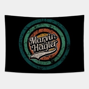 Marvin Hagler // Retro Circle Crack Vintage Tapestry