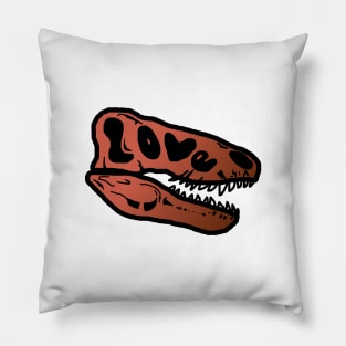 Love T-Rex Skull Pillow