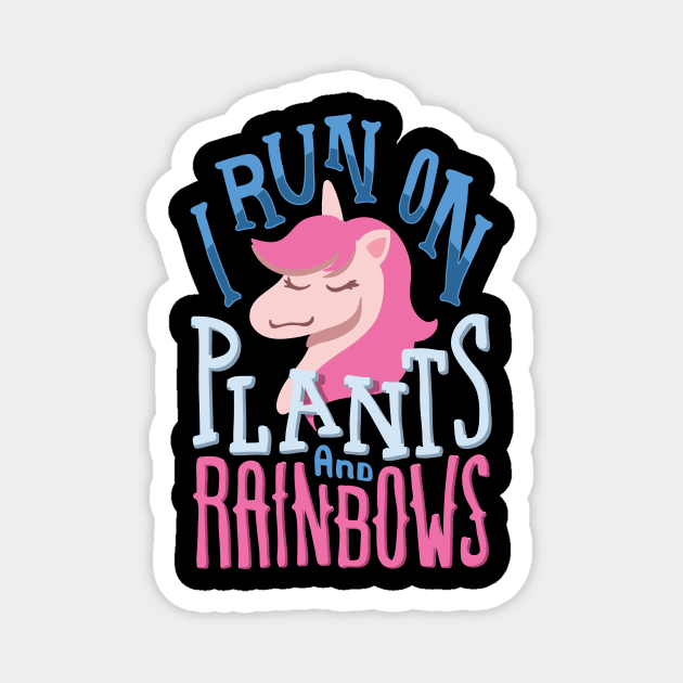 Funny Vegan Shirts I vegetarian unicorn gift Magnet by biNutz