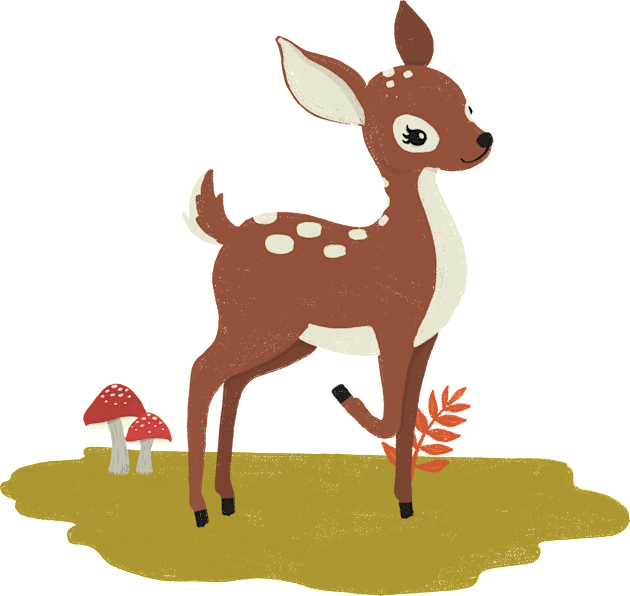 Cute Deer Kids T-Shirt by cecececececelia