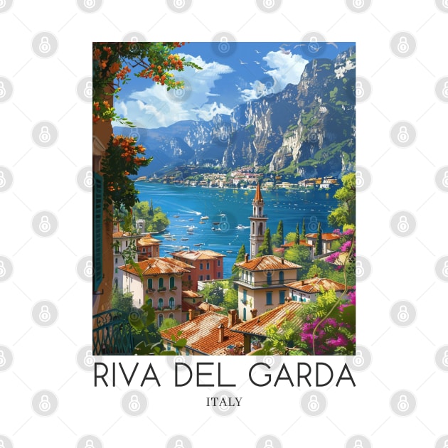 A Pop Art Travel Print of Riva del Garda - Italy by Studio Red Koala