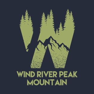 Wind River Peak Mountain Back Print Design T-Shirt