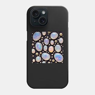 Gold and Cabochon Opal Seamless Pattern Phone Case