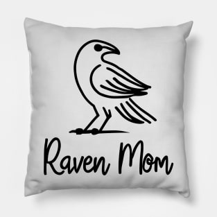 Raven Mom Line Art Pillow