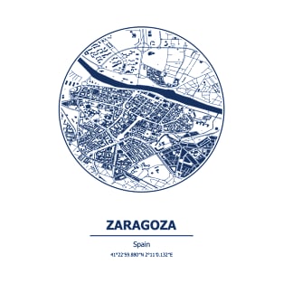 Zaragoza city map coordinates T-Shirt