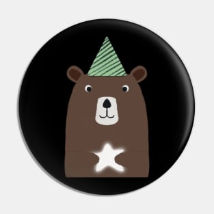 Bear with star Pin